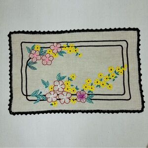 Vintage Floral Embroidered Handmade Coffee Table Runner